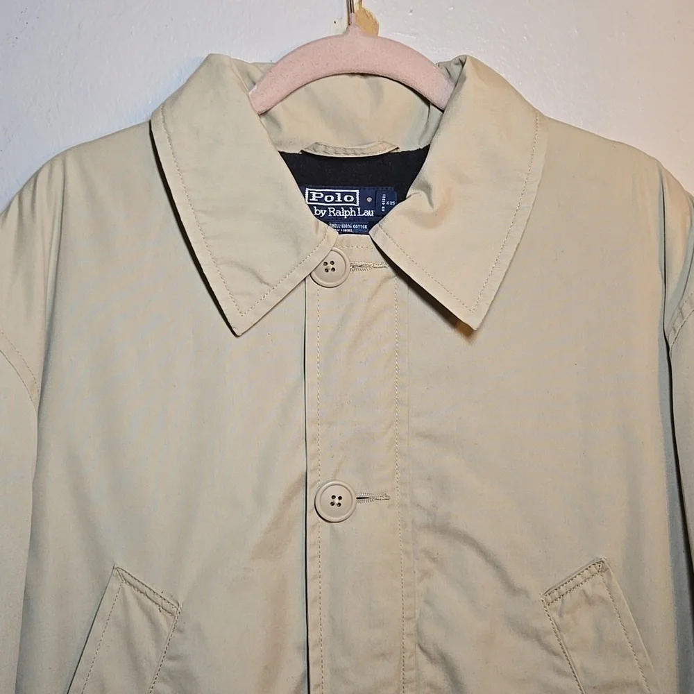 Polo by Ralph Lauren Light Tan Lined Zip Front Vintage 90's Men's Jacket